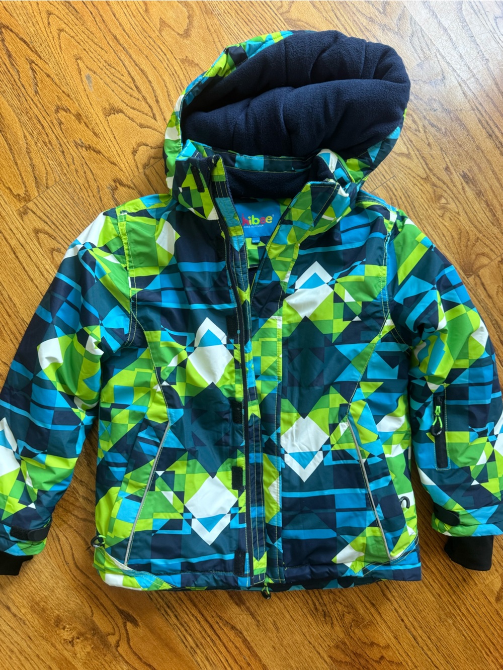Phibee Kids ski Coat - Blue & Lime